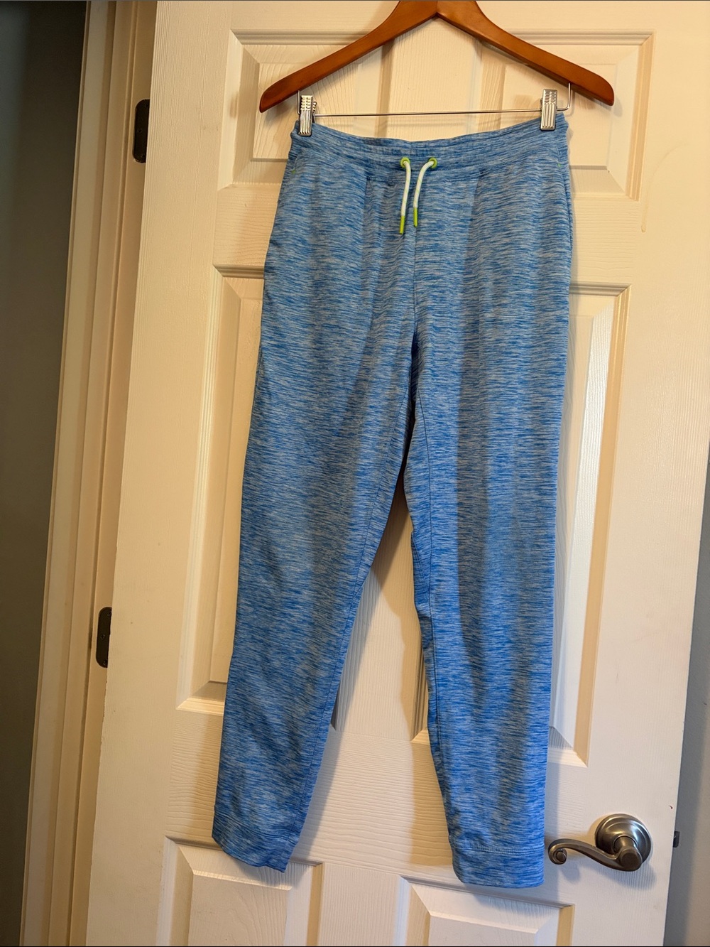 Vineyard Vines Blue Marled Sweatpants with Neon Drawstring